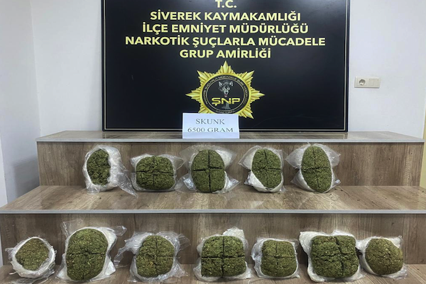 Şanlıurfa’da 6 kilo 500 gram skunk maddesi ele geçirildi