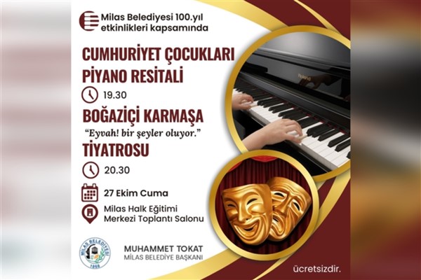 Milas Belediyesi, 27 Ekim’de 3 etkinliğe ev sahipliği yapacak