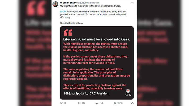 Uluslararası Kızılhaç Komitesi’nden Gazze çağrısı: İzin verin yardım edelim