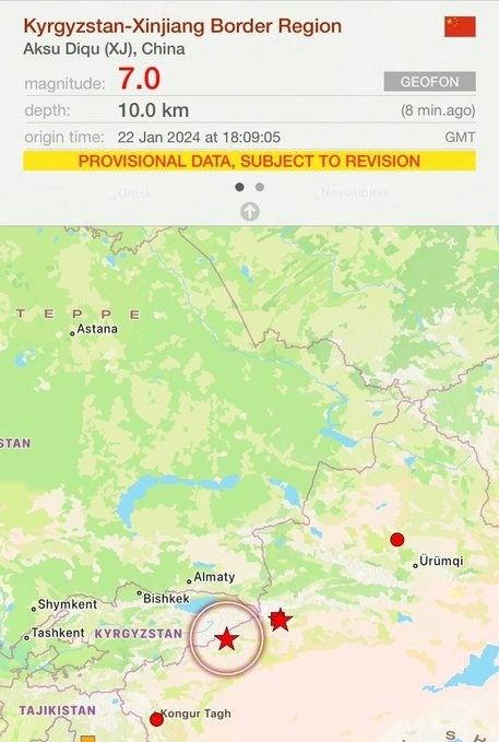 Son dakika: Kırgızistan'da 7,0 büyüklüğünde şiddetli deprem