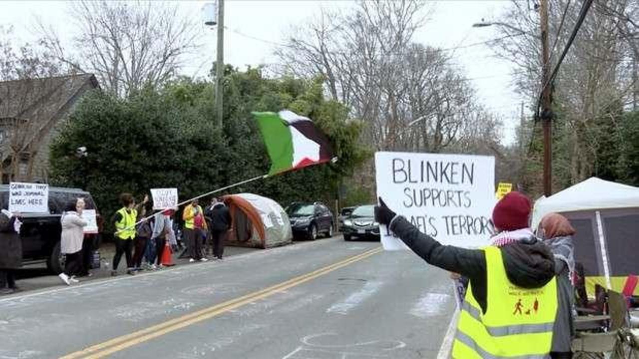 Blinken’ın evinin karşısında Gazze çağrısı