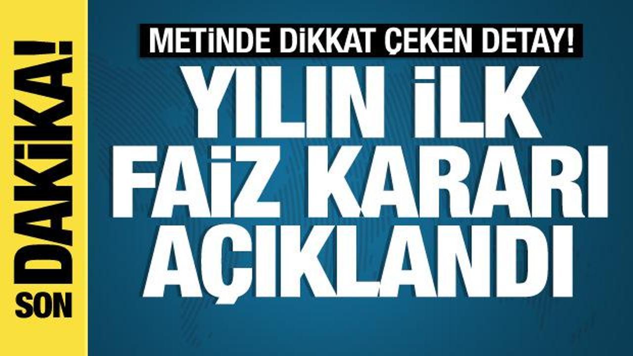Merkez Bankası faiz kararını açıkladı!