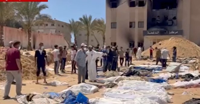 Gazze Nasser Hastanesi’ndeki toplu mezarda 400’e yakın ceset bulundu