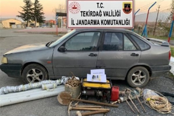 Tekirdağ’da kaçak kazı yapan 3 şüpheli yakalandı