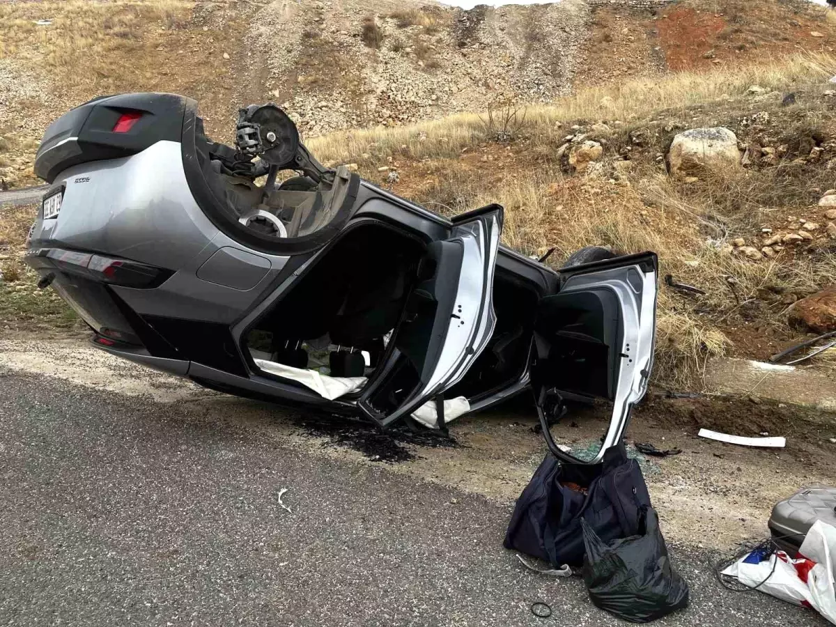 Diyarbakır’da Ters Dönmüş Otomobilin Sürücüsü Yara Almadan Kurtuldu
