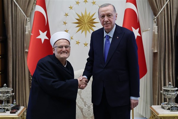 Cumhurbaşkanı Erdoğan, Mescid-i Aksa İmam Hatibi Şeyh İkrime Sabri’yi kabul etti