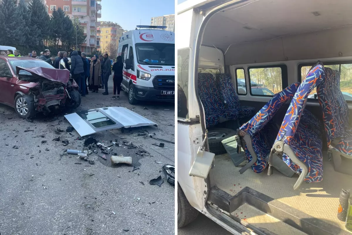 Batman’da okul servisi ile otomobil çarpıştı! Çok sayıda yaralı var