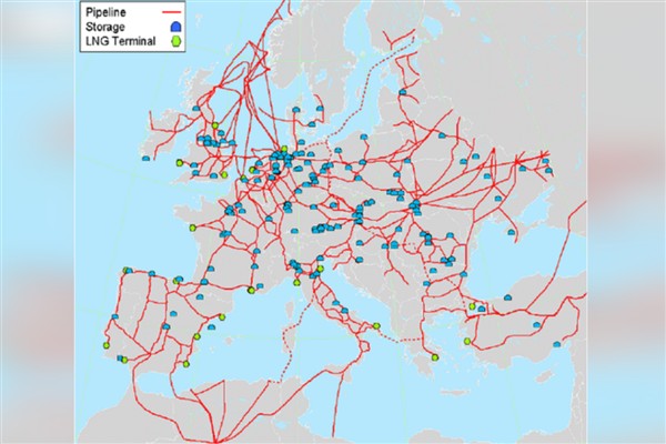 Avrupa’da yeraltı gaz depolama seviyeleri yüzde 50’nin altına düştü