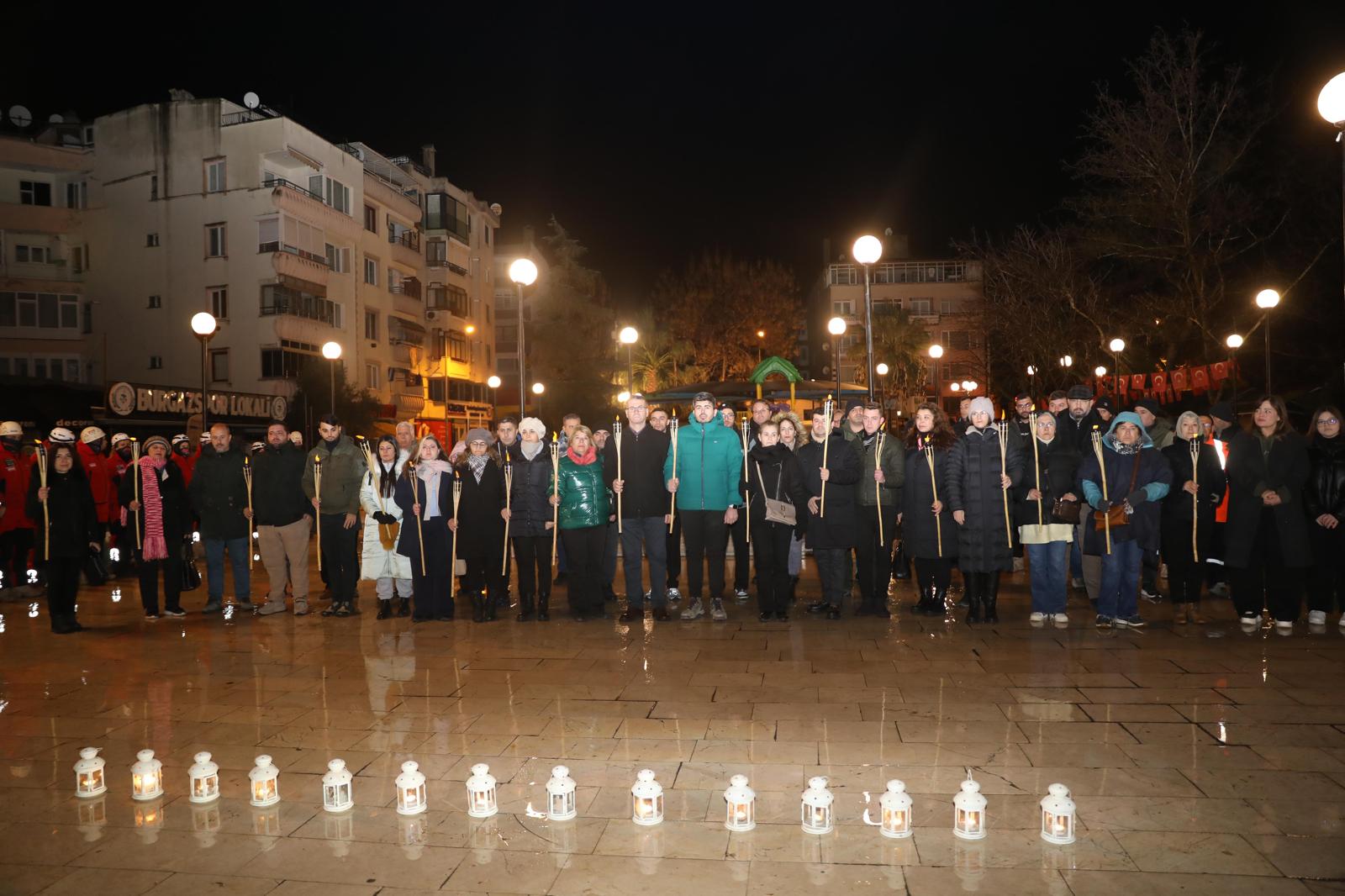 Mudanya Belediyesi’nden 6 Şubat depremlerinde hayatını kaybedenler için anma töreni