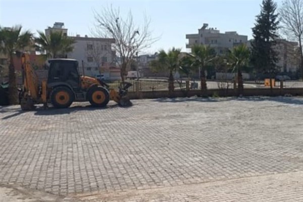 Mardin Büyükşehir’den Nusaybin Sebze Halinde altyapı çalışması