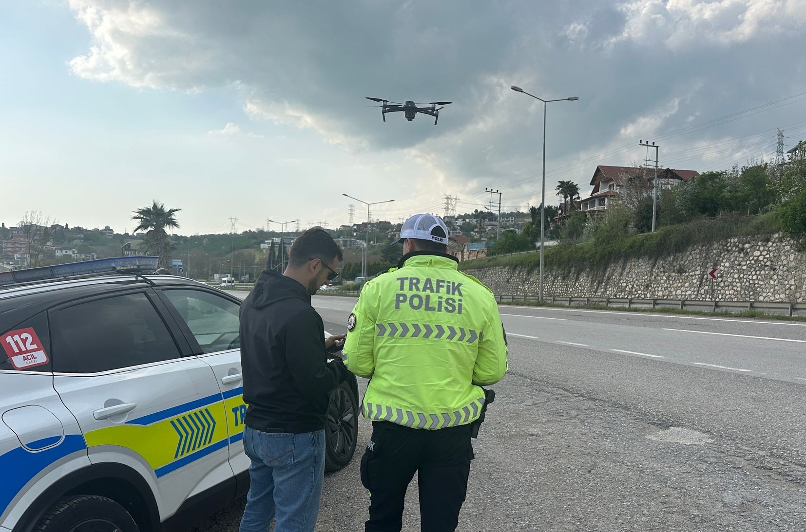 Sakarya’da drone ile havadan trafik denetimi yapıldı