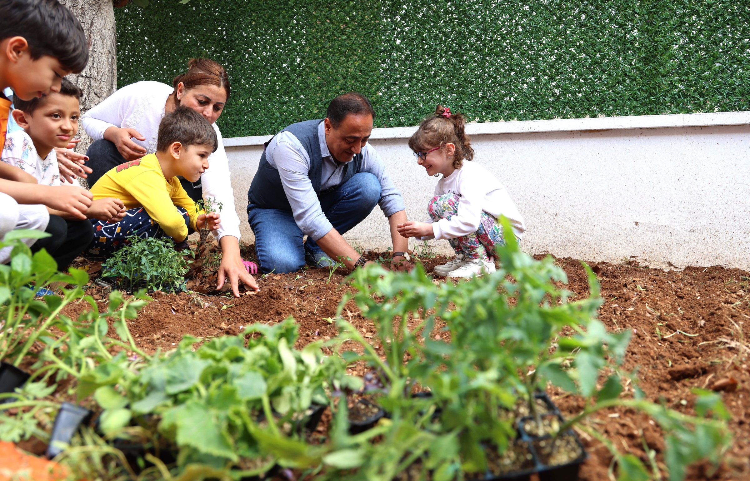 Torosla’da, çocukların tarımla tanıştırılması için fide dağıtıldı
