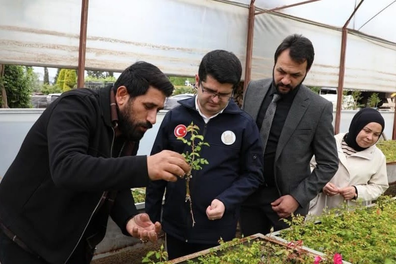 Eroğlu, Mardin Büyükşehir Belediyesi’ne ait fidanlıkta incelemelerde bulundu