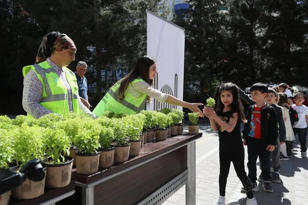 Mardin’de üretilen fesleğenler resmi kurumlar ve vatandaşlara dağıtıldı