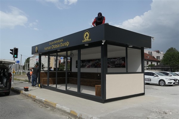 Düzce’de akıllı durakların altıncısı Kervan’a yerleştirildi