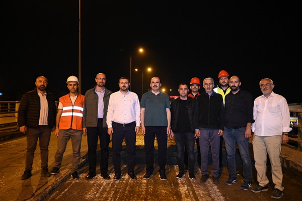 Altay Koyuncu Köprülü Kavşağı’nda devam çalışmaları inceledi