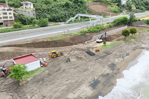 Ordu Mavi Dünya Plajı’nda çalışmalar devam ediyor