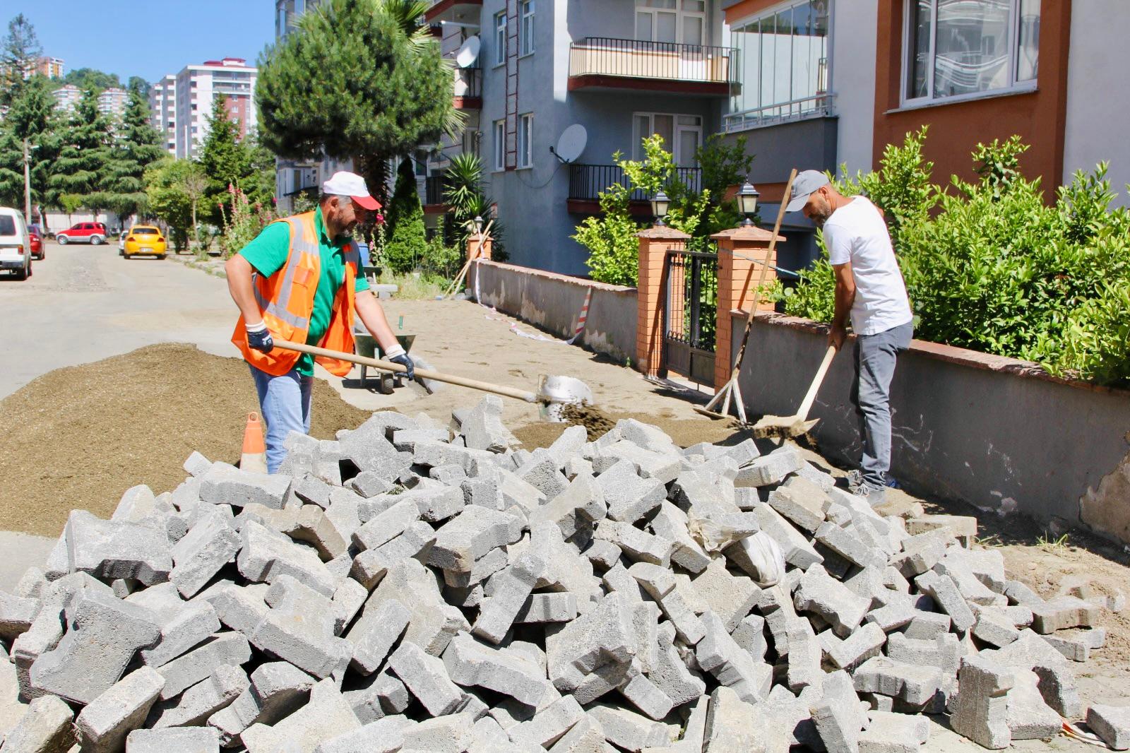 Giresun Belediyesi ekipleri, onarım çalışmalarına ağırlık verdi