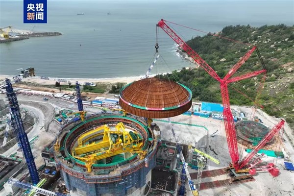 Lufeng Nükleer Santrali’nde 6. ünitenin kubbe montajı tamamlandı