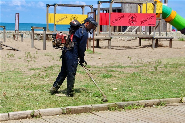 Plajlar Bölgesi’nde ot biçme çalışması yapıldı