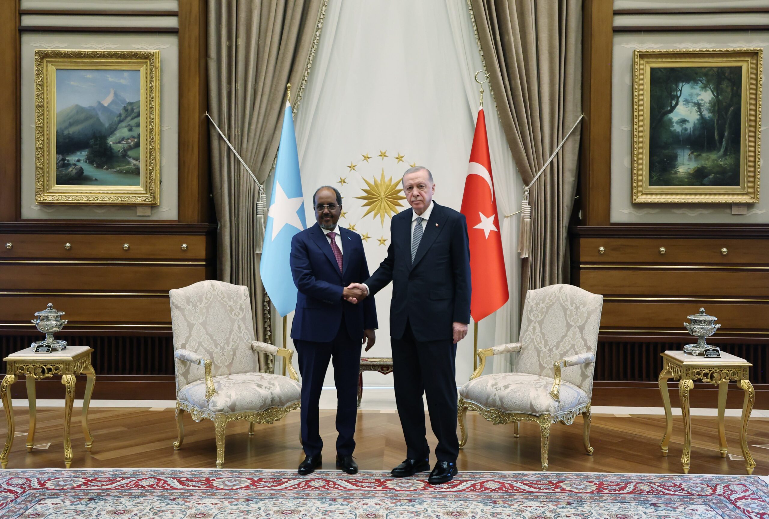 Cumhurbaşkanı Erdoğan, Somali Cumhurbaşkanı Mahmud ile ikili ilişkileri konuştu
