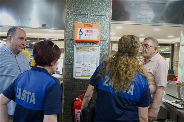 Kayapınar Zabıtası’ndan yangın tüpü ve havalandırma denetimi