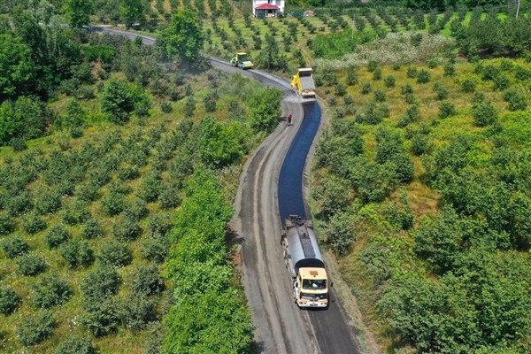Ordu’dan Samsun’a bağlantı sağlayan yolda çalışmalar sürüyor