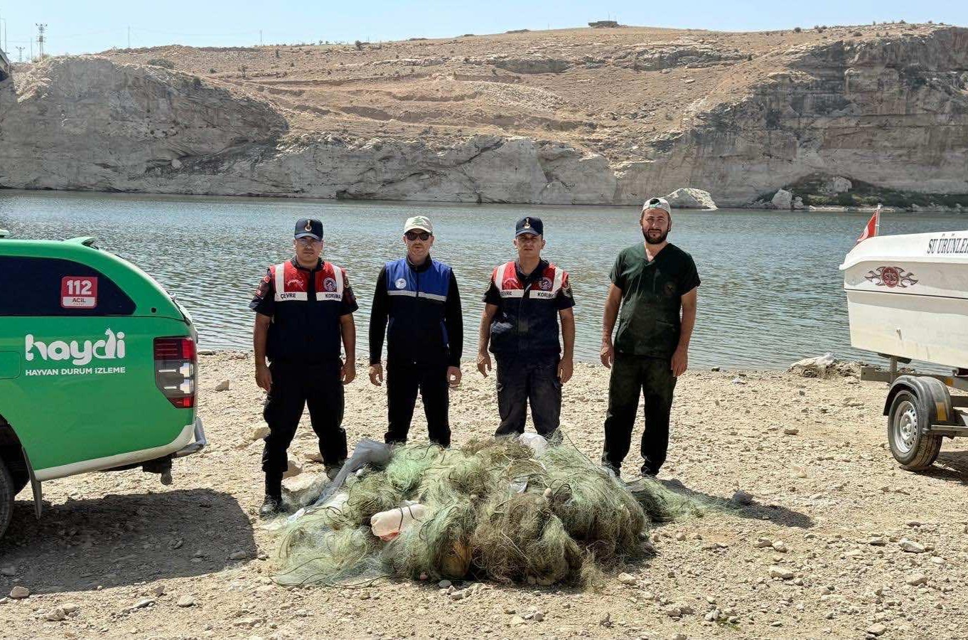 Batman’da 2 bin 900 metre uzunluğunda hayalet ağa el konuldu