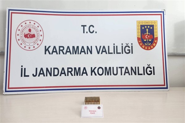 Karaman Valiliği, 50 adet 9 mm tabanca fişeğinin ele geçirildiğini açıkladı