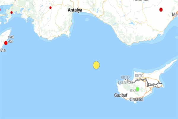 Akdeniz’de 4.0  büyüklüğünde deprem