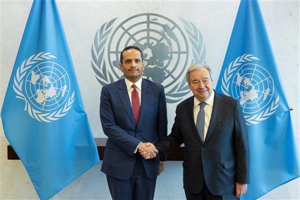 Katar Dışişleri Bakanı Al Sani, BM Genel Sekreteri Guterres ile görüştü