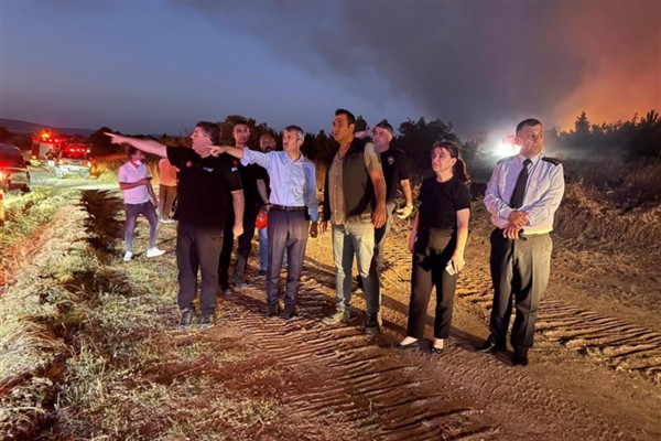 Edirne Valisi Sezer, yangın bölgesinde
