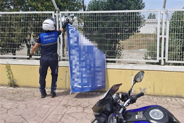 Yalova’da gelişi güzel asılan brandalar kaldırılıyor