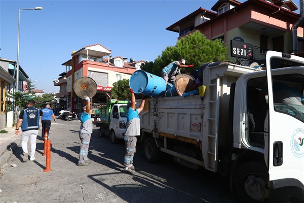 Pamukkale’de zabıta ekiplerinden kaldırım işgallerine denetim
