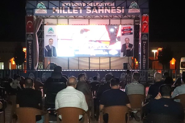 Eyyübiye Millet Bahçesi’nde milli maç heyecanı yaşandı