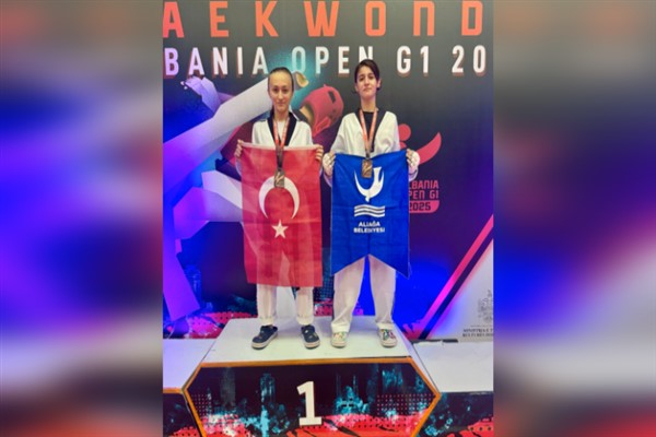 Aliağalı taekwondocular Tiran’dan 3 madalya ile döndü