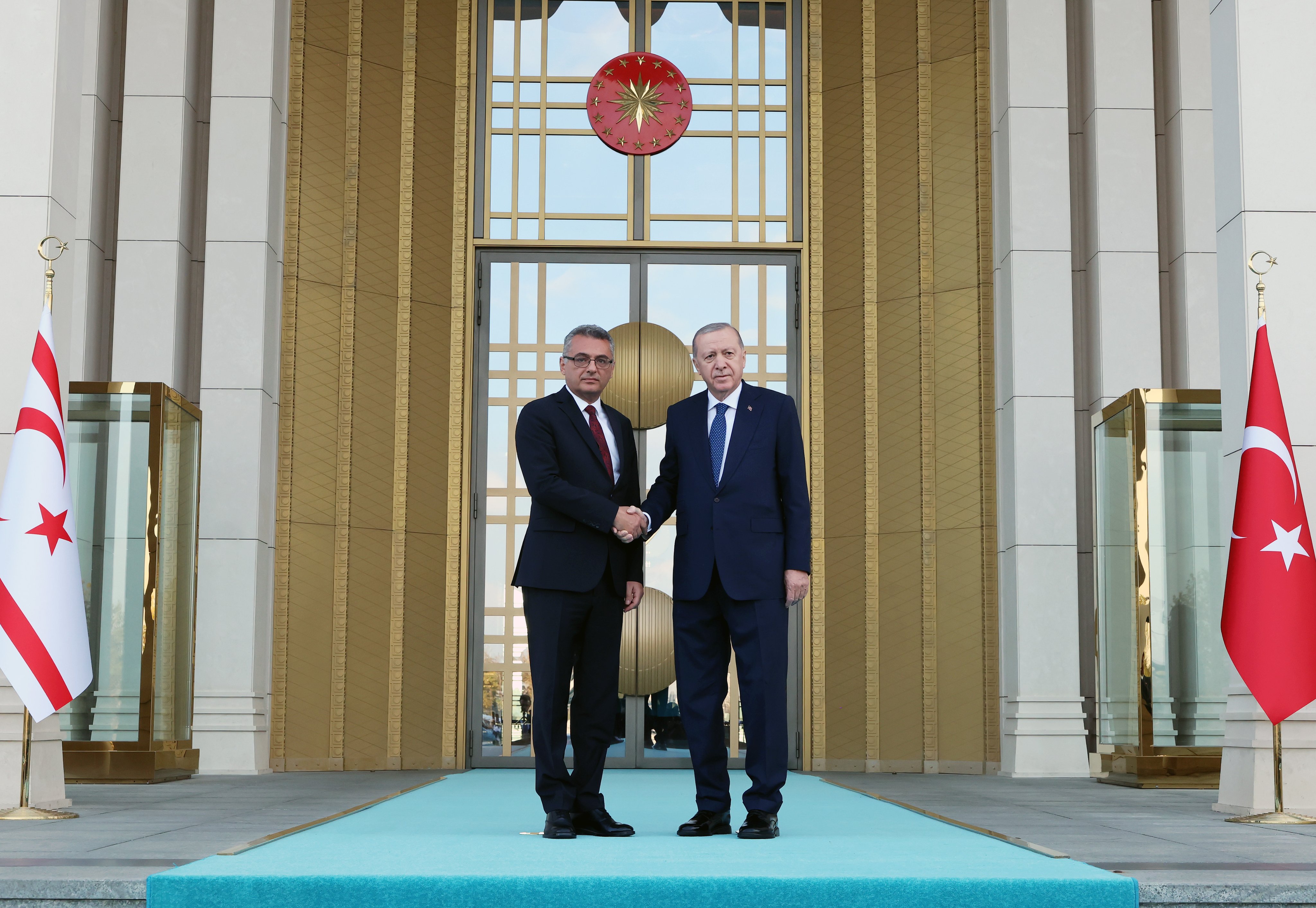 Cumhurbaşkanı Erdoğan, KKTC Cumhurbaşkanı Erhürman ile görüştü