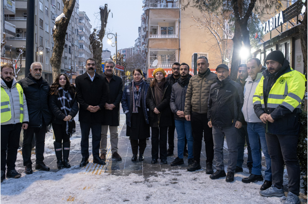 DBB Eş Başkanları karla mücadele çalışmalarını takip ediyor