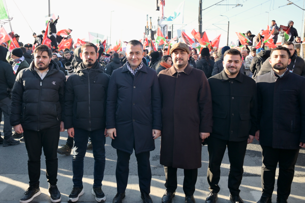 Başkan Vekili Aksoy, Filistin’e destek yürüyüşüne katıldı