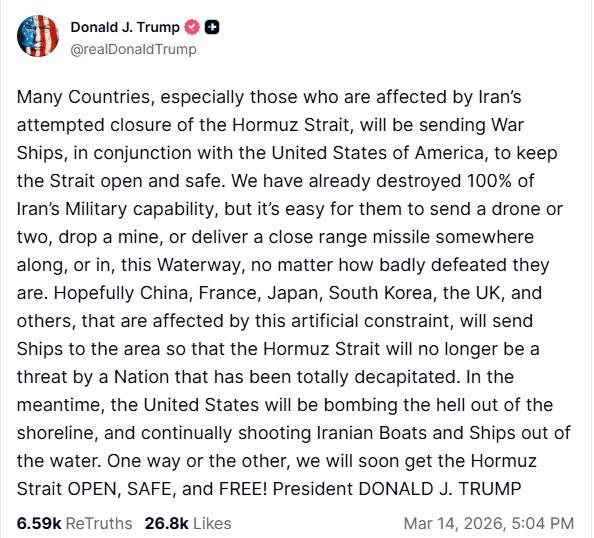 Trump'tan ülkelere çağrı: Bölgeye savaş gemileri gönderin!