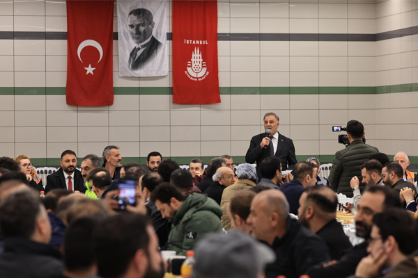 Başkan Vekili Aslan, Metro şantiyesi çalışanlarıyla iftarda buluştu
