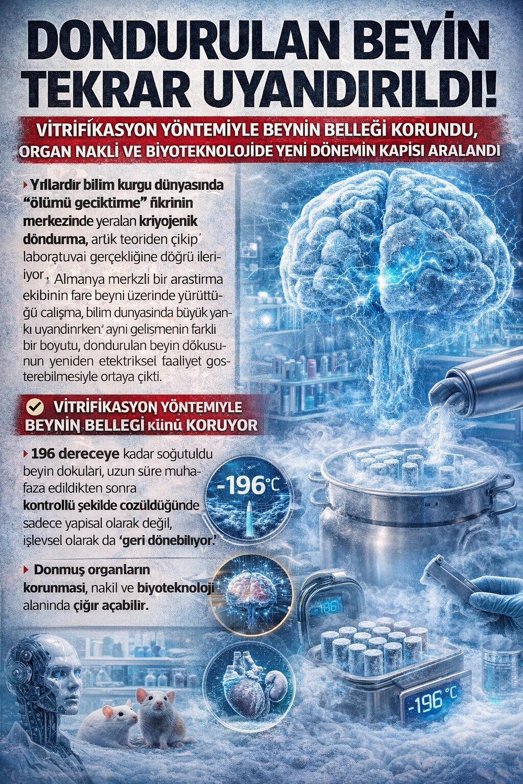 Organ naklinde yeni dönem: Camlaştırma deneyi! Dondurulan beyin yeniden canlandırıldı!