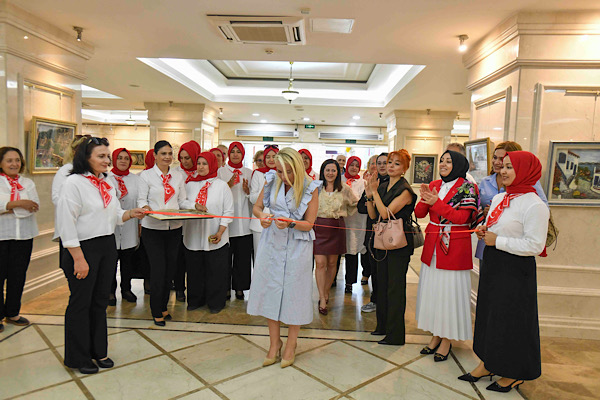 Çubuk Kadınlar Lokali kursiyerlerinin eserleri sergilendi