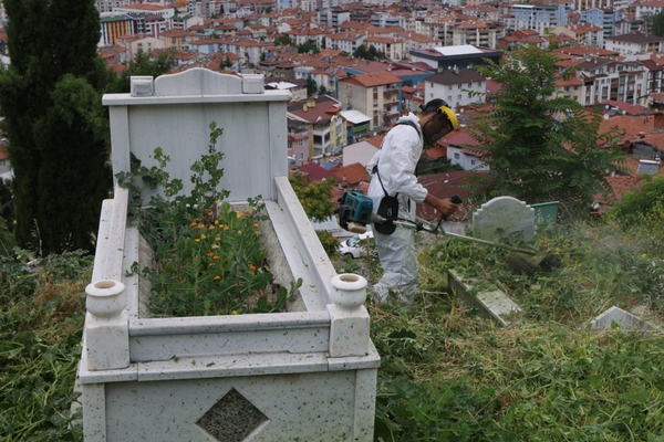 Tokat Belediyesi mezarlıklarda bakım çalışmalarını sürdürüyor