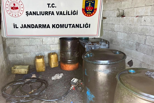 Şanlıurfa’da 1650 litre kaçak akaryakıt ele geçirildi